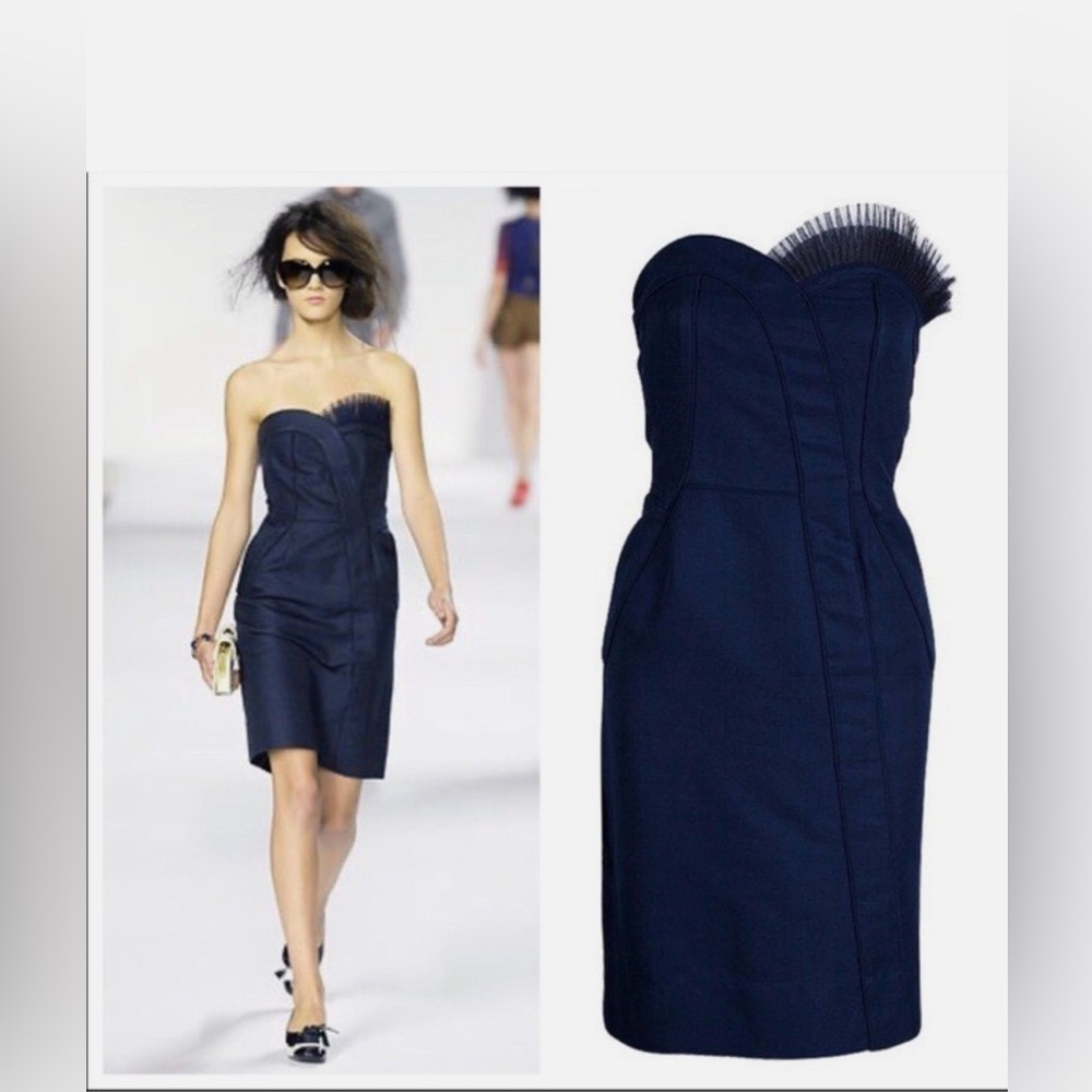 Marc By Marc Jacobs Navy Strapless Dress